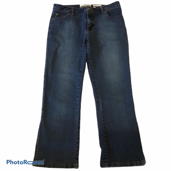 Old Navy Stretch Low Waist cropped open slit flared jean - Picture 2 of 6